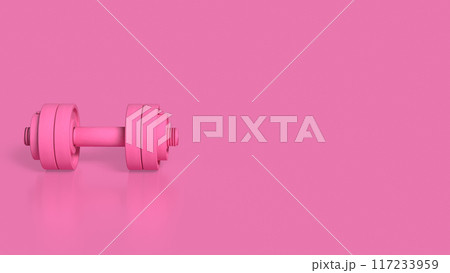 The pink dumbbell for healthy or fitness concept 3d rendering. The pink dumbbell for healthy or fitness concept 3d rendering. 117233959
