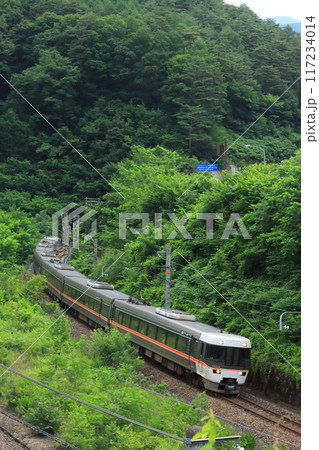 新緑の中央西線を疾走するJR東海383系特急「しなの」号_2024/7/6撮影 新緑の中央西線を疾走するJR東海383系特急「しなの」号_2024/7/6撮影 117234014