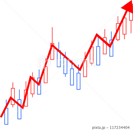 上昇するチャート 117234404