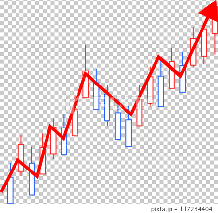 上昇するチャート 117234404