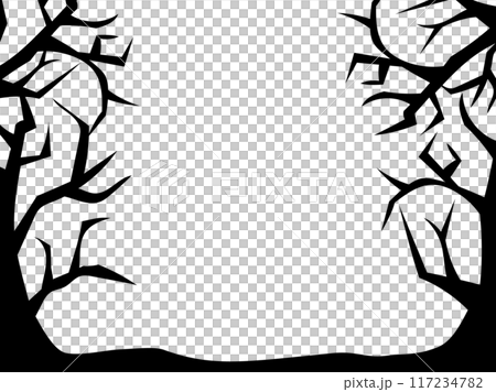 Spooky dead tree silhouette background with copy space 117234782