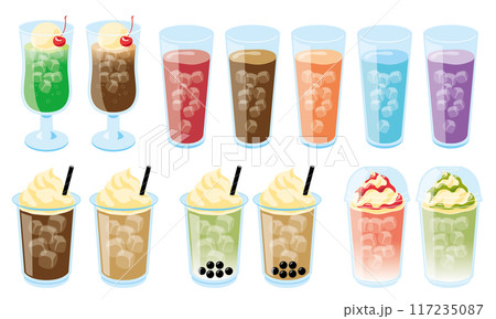 いろいろなドリンクのセット いろいろなドリンクのセット 117235087
