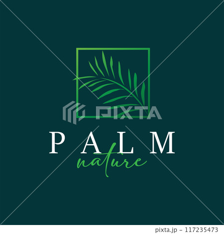 Palm Leaf Logo Design Vector Simple Minimalist Symbol Illustration Template Palm Leaf Logo Design Vector Simple Minimalist Symbol Illustration Template 117235473