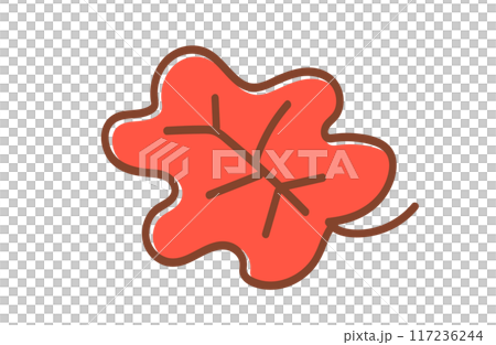 秋を感じるシンプルな手書きイラスト 紅葉した葉 秋を感じるシンプルな手書きイラスト 紅葉した葉 117236244