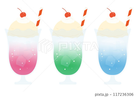 メロンソーダ クリームソーダ かわいい イラスト メロンソーダ クリームソーダ かわいい イラスト 117236306