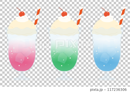 メロンソーダ クリームソーダ かわいい イラスト メロンソーダ クリームソーダ かわいい イラスト 117236306