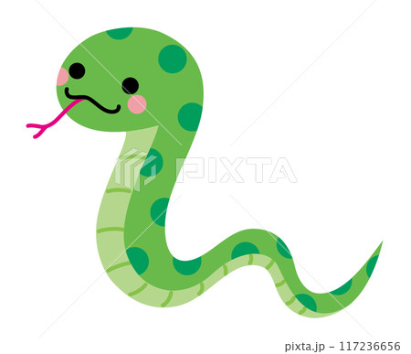 令和7年干支の蛇のベクターイラスト 117236656