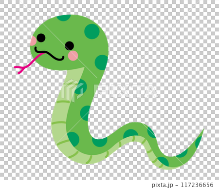 令和7年干支の蛇のベクターイラスト 117236656