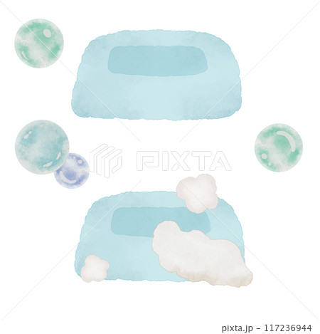 水色の固形石鹸のイラスト 117236944