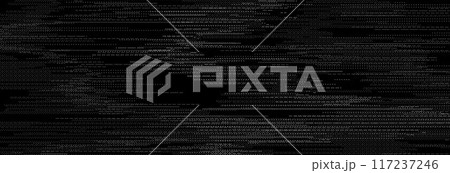 TV static noise texture. Glitch pixelated random background. Distorted rippled VHS video screen overlay. Grunge fuzzy television interference backdrop. Vector flickering digital pixel video effect 117237246