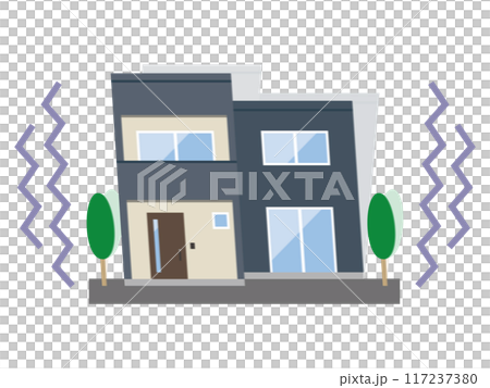 房屋因地震而搖晃的插圖 117237380