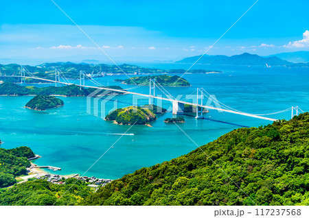 愛媛 しまなみ海道 ~亀老山展望公園から見る来島海峡大橋~ 愛媛 しまなみ海道 ~亀老山展望公園から見る来島海峡大橋~ 117237568