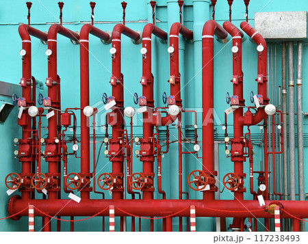 Header pipes valve zone and fire alarm control system at industrial plants 117238493