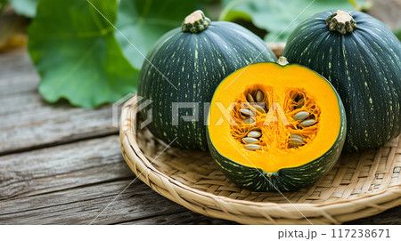 新鮮なカボチャのクローズアップ 117238671