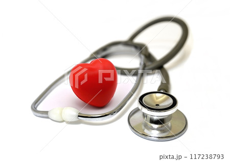Doctor stethoscope with red heart shape Doctor stethoscope with red heart shape 117238793
