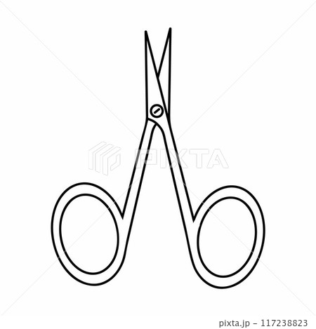 Nail scissors in doodle style. tool for manicure master 117238823