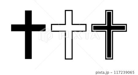 Catholic religious symbol. Outline cross symbol. 117239065