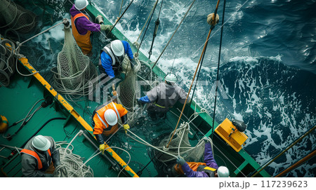 漁船からの空撮 117239623