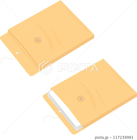 空のマチ付き封筒と書類が入ったマチ付き封筒 117239991