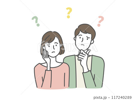 疑問に思う人たち_男女 疑問に思う人たち_男女 117240289