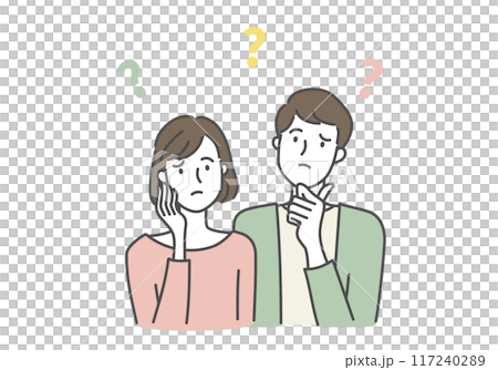 疑問に思う人たち_男女 疑問に思う人たち_男女 117240289