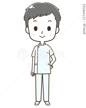 若い男性看護師の全身イラスト 117240322
