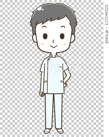 若い男性看護師の全身イラスト 117240322