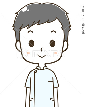 若い男性看護師の上半身イラスト 117240325