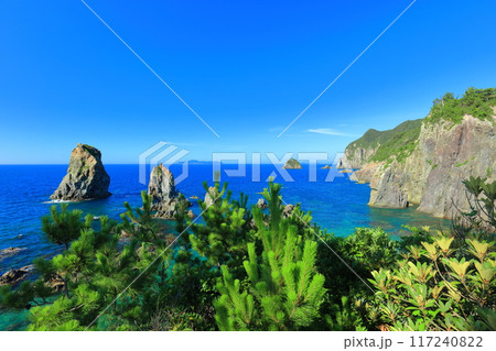 【山口県】快晴の青海島の海上アルプス 117240822
