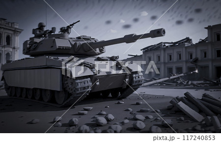 Tank in the city 117240853