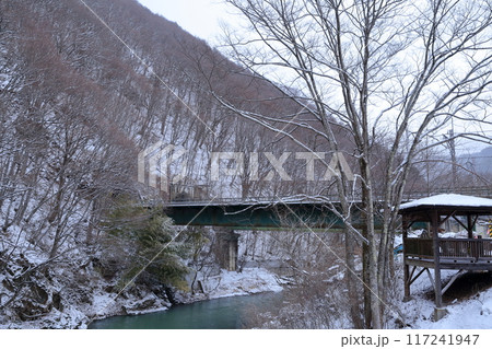 中央本線と巴ヶ淵（巴淵　長野県 木曽町 日義） 117241947