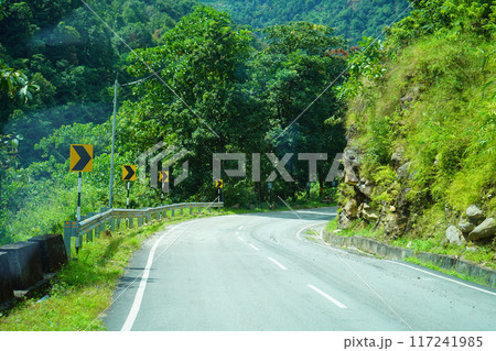 Clean Mountain road in East Sikkim 117241985