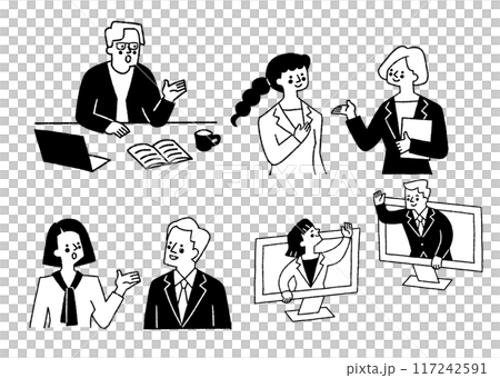 Set of business people working in various places_2 117242591