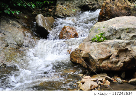 waterfall , river and rock or splash 117242634