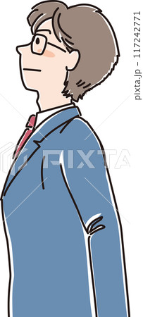 色々な年代の人物_横向き_キリッと上を見上げる_学生_高校生男子_男子学生 色々な年代の人物_横向き_キリッと上を見上げる_学生_高校生男子_男子学生 117242771