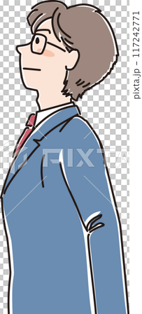 色々な年代の人物_横向き_キリッと上を見上げる_学生_高校生男子_男子学生 色々な年代の人物_横向き_キリッと上を見上げる_学生_高校生男子_男子学生 117242771