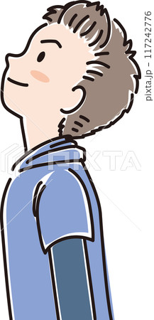 色々な年代の人物_横向き_キリッと上を見上げる_小学生_男の子_男児 色々な年代の人物_横向き_キリッと上を見上げる_小学生_男の子_男児 117242776