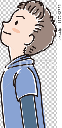 色々な年代の人物_横向き_キリッと上を見上げる_小学生_男の子_男児 色々な年代の人物_横向き_キリッと上を見上げる_小学生_男の子_男児 117242776