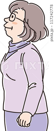 色々な年代の人物_横向き_キリッと上を見上げる_中高年女性_50代_60代 色々な年代の人物_横向き_キリッと上を見上げる_中高年女性_50代_60代 117242778