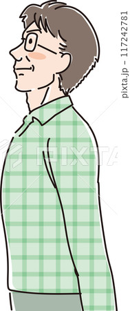 色々な年代の人物_横向き_キリッと上を見上げる_中年男性_40代_50代 色々な年代の人物_横向き_キリッと上を見上げる_中年男性_40代_50代 117242781