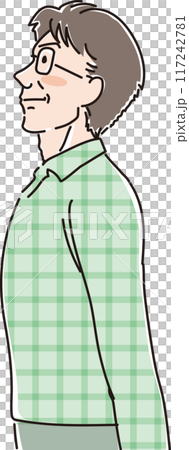 色々な年代の人物_横向き_キリッと上を見上げる_中年男性_40代_50代 色々な年代の人物_横向き_キリッと上を見上げる_中年男性_40代_50代 117242781