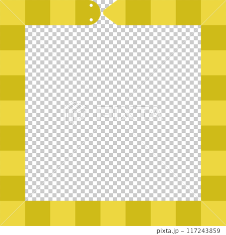 Simple square frame with cute golden snake, vector illustration 117243859