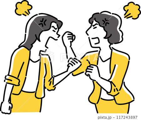 言いたいことを言い合う女性社員 言いたいことを言い合う女性社員 117243897
