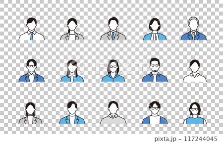 Business team icon set Business team icon set 117244045