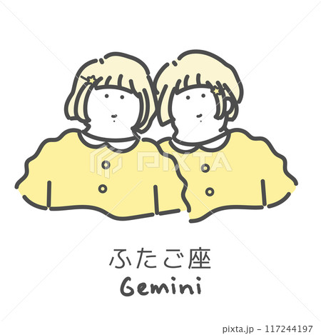 ふたご座　十二星座　イラスト 117244197