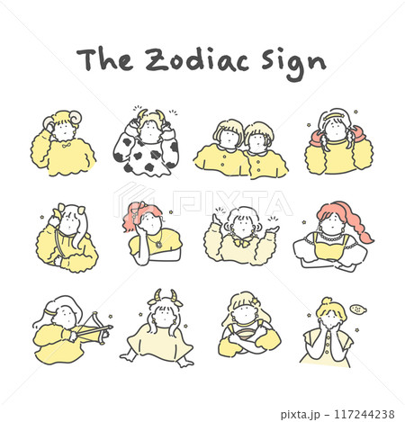十二星座　イラスト 117244238