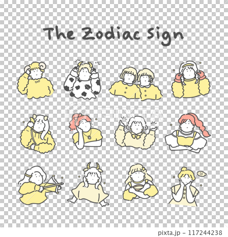 十二星座　イラスト 117244238