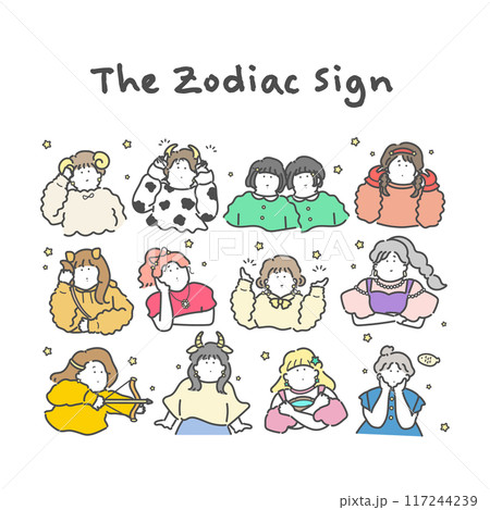 十二星座　イラスト 117244239
