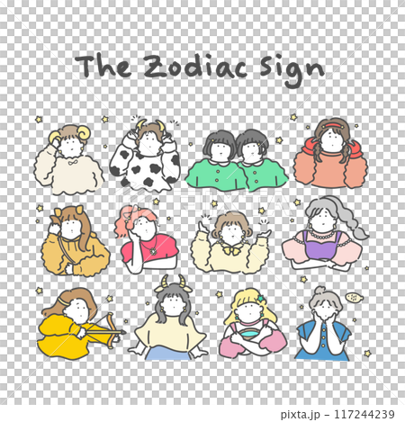 十二星座　イラスト 117244239