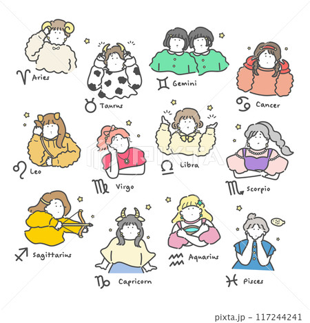 十二星座 イラスト 十二星座 イラスト 117244241